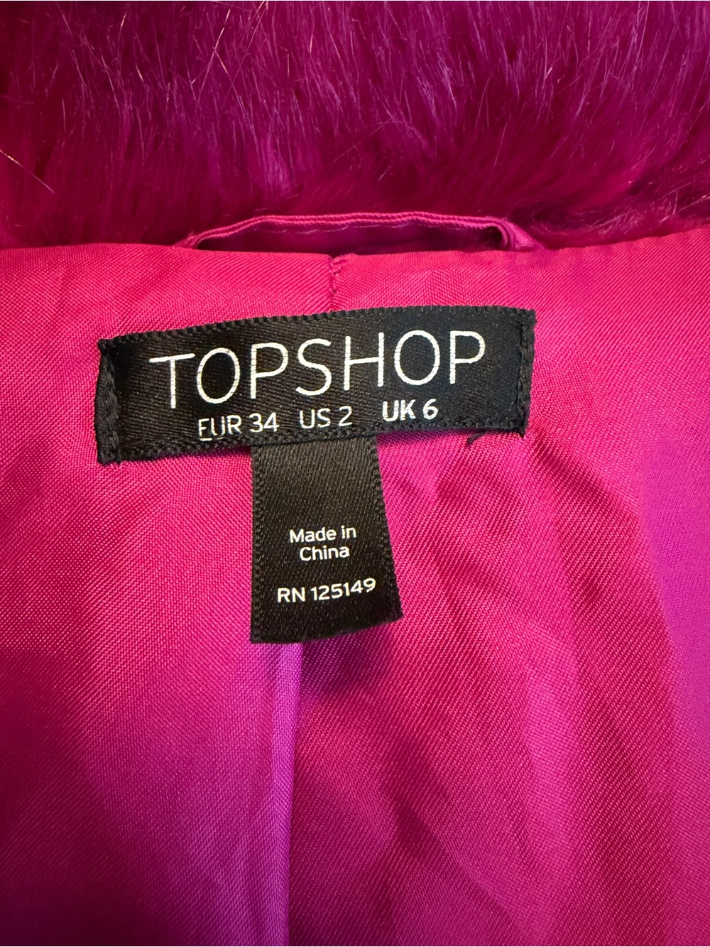 TOPSHOP Fuschia Faux Fur Jacket - Picture 9 of 11